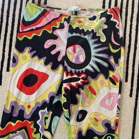 Straight leg designer PUCCI Cropped Ankle Pants sz 40/10 - Picture 7 of 9